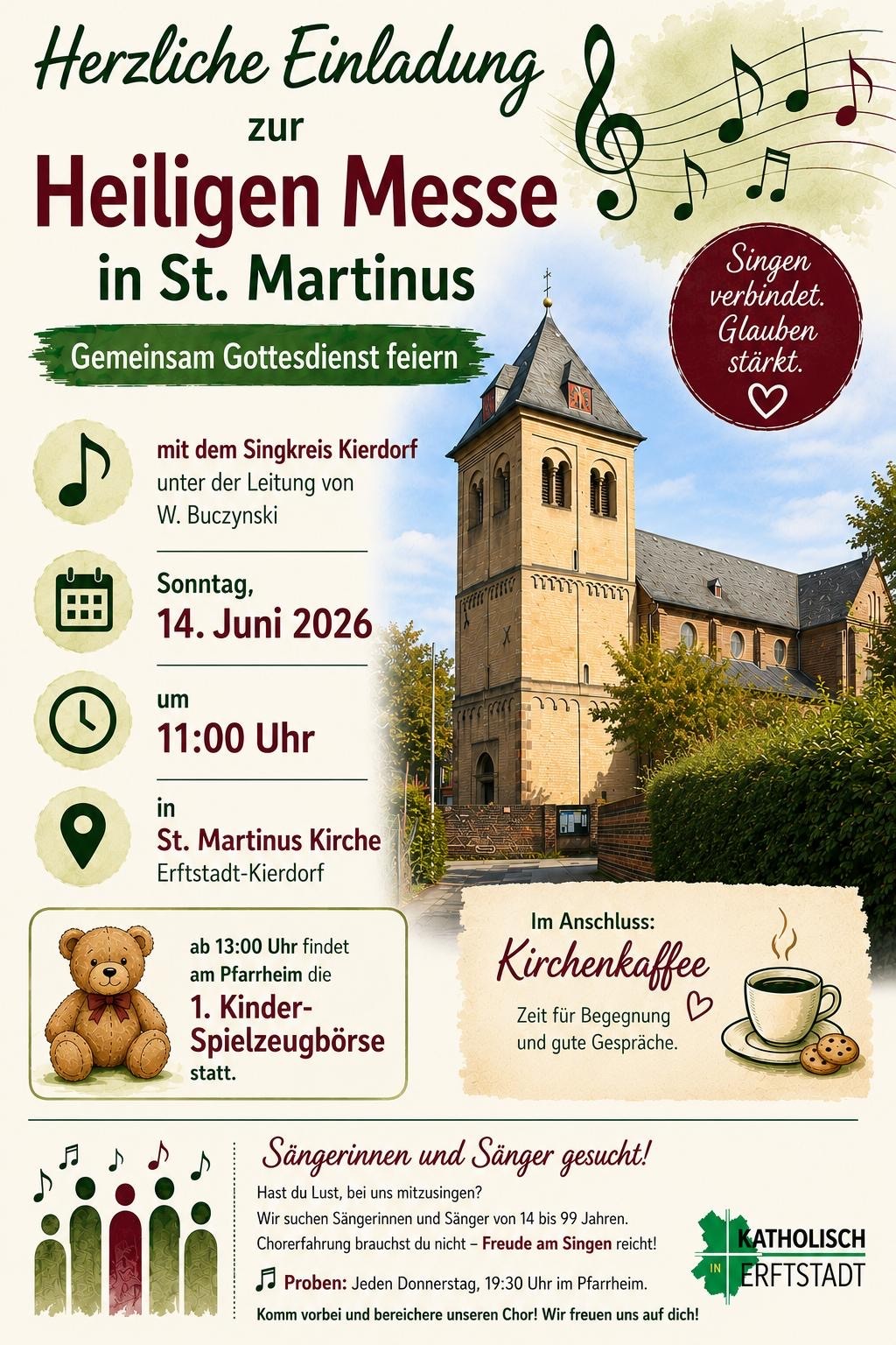 20260614_Plakat Jubiläum Singkreis St. Martinus (c) Pfarreiengemeinschaft Erftstadt-Ville 20260614_Plakat Jubiläum Singkreis St. Martinus